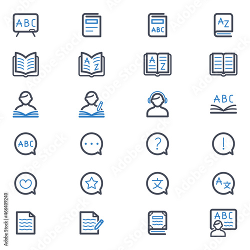 Language study icons