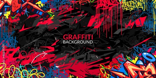 Colorful Flat Abstract Hip Hop Street Art Graffiti Style Urban Calligraphy Vector Illustration Background Art