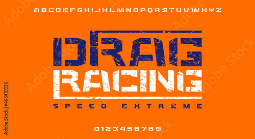 Stencil-plate wide sans serif font in military style