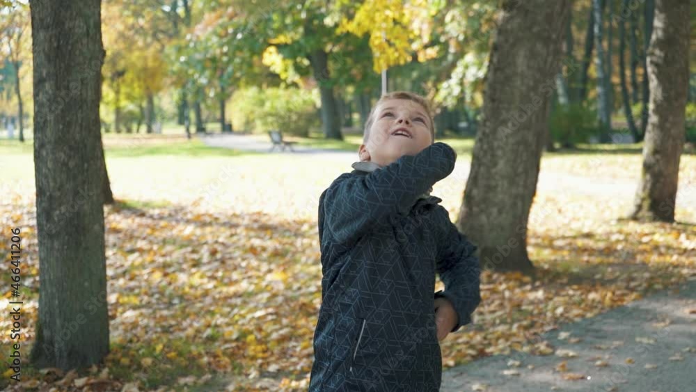 A Boy in the Autumn Colorfull Park Play With a Paper Plane. The Concept of a Happy Child. Happy Family Childhood a Slow Motion Lifestyle Video Concept. Child Launch the Paper Plane A Boy in the Autumn Colorfull Park Play With a Paper Plane. The Concept of a Happy Child. Happy Family Childhood a Slow Motion Lifestyle Video Concept. Child Launch the Paper Plane