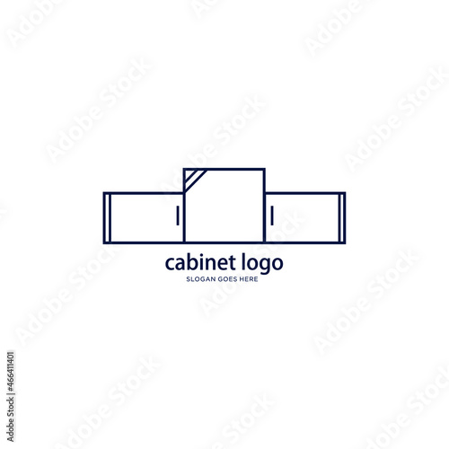 cabinet logo. home interior cabinet vector illustration. cabinet set for logo