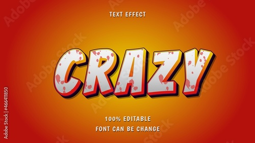 3d Gradient Word Crazy With Blood Splash Editable Text Effect Design Template