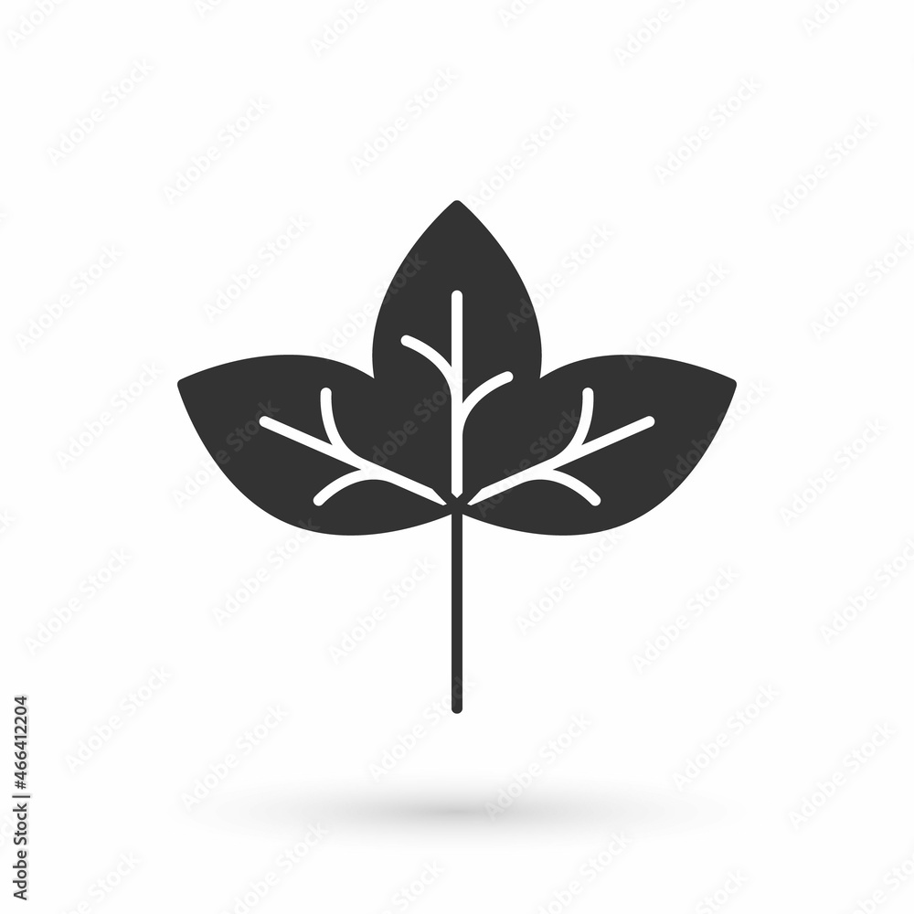 Grey Leaf icon isolated on white background. Leaves sign. Fresh natural product symbol. Vector Grey Leaf icon isolated on white background. Leaves sign. Fresh natural product symbol. Vector