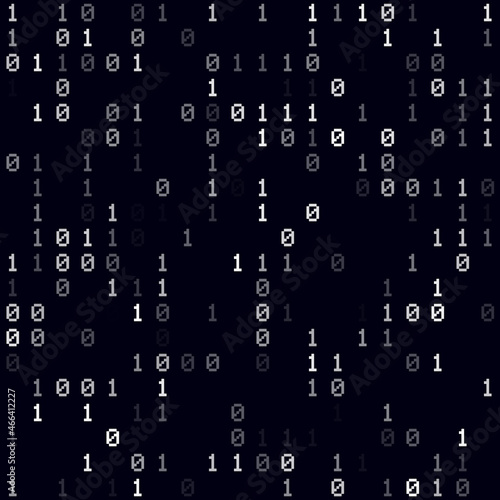 Tech background. White sparse binary background. Small-sized seamless pattern. Amazing vector illustration.
