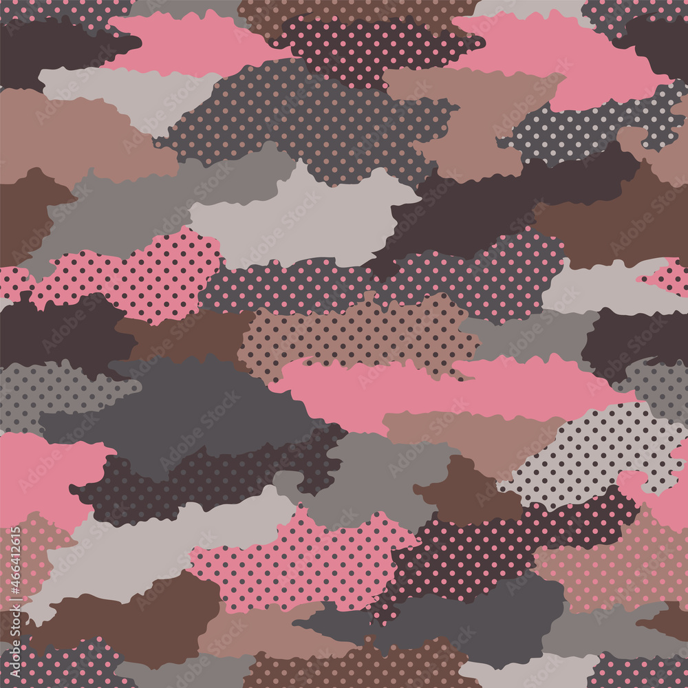 Geometric camouflage seamless pattern background.
