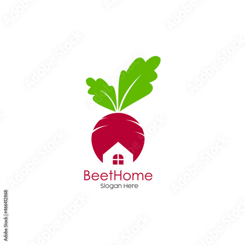 beet and house logo.combination of beetroot vector with house icon.suitable for real estate,housing,beet themed © insyaallah