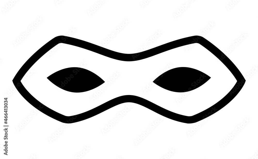 Simple mask to protect secret identity line art vector icon for games and websites Simple mask to protect secret identity line art vector icon for games and websites