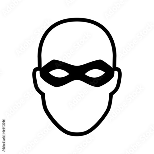 Thief with mask or stealth line art vector icon for games and websites