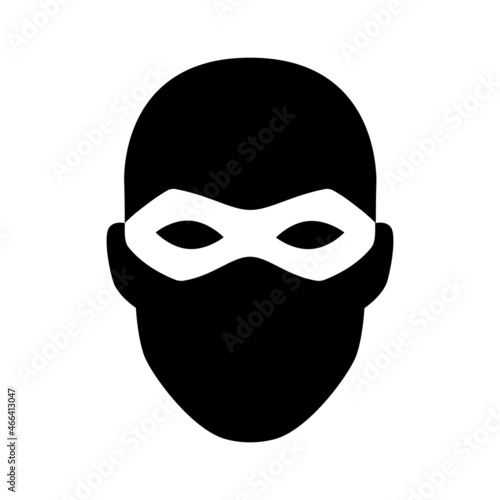 Thief with mask or stealth flat vector icon for games and websites photo