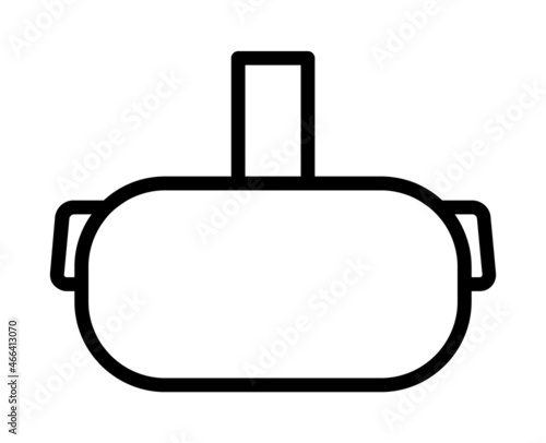 Virtual reality or VR headset with head strap line art vector icon for apps and websites