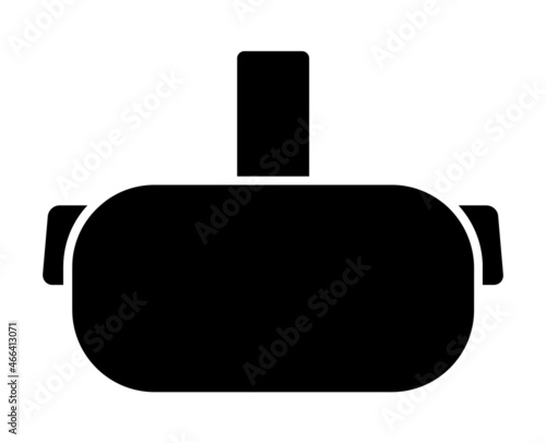 Virtual reality or VR headset with head strap flat vector icon for apps and websites