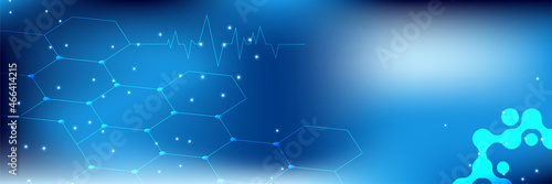 Abstract medical banner background. Template design with concept and idea for healthcare technology, innovation medicine, health, science and research. Medical pattern website header or web banner