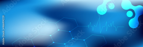 Abstract medical banner background. Template design with concept and idea for healthcare technology, innovation medicine, health, science and research. Medical pattern website header or web banner