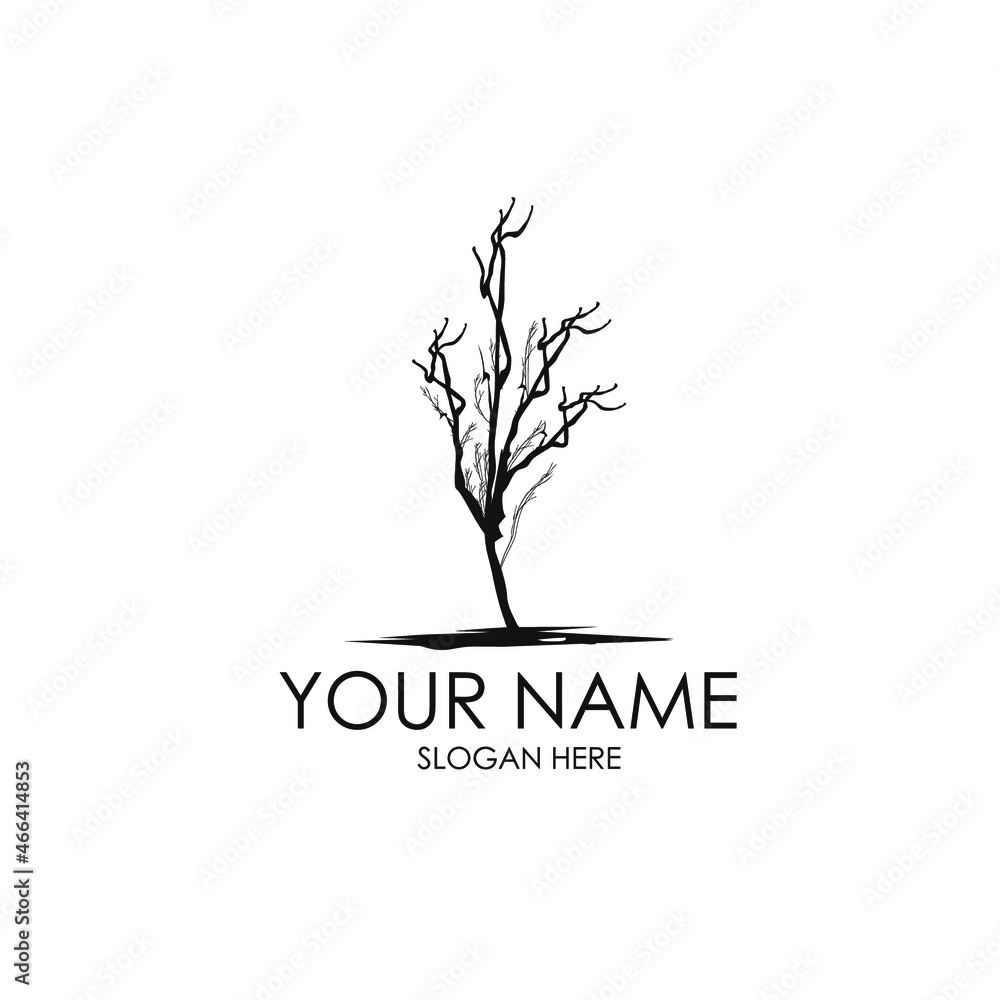 Fototapeta premium tree branch logo. tree branch for business logo initials. classic concept tree branch