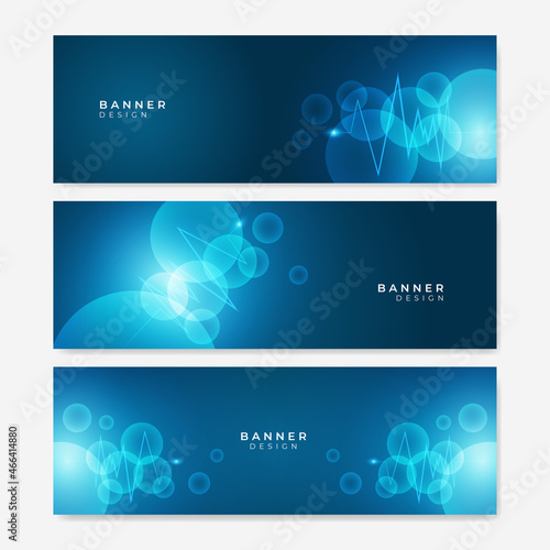 Website header or banner design with hexagons pattern. Geometric abstract background with simple hexagonal elements. Medical, technology or science design.
