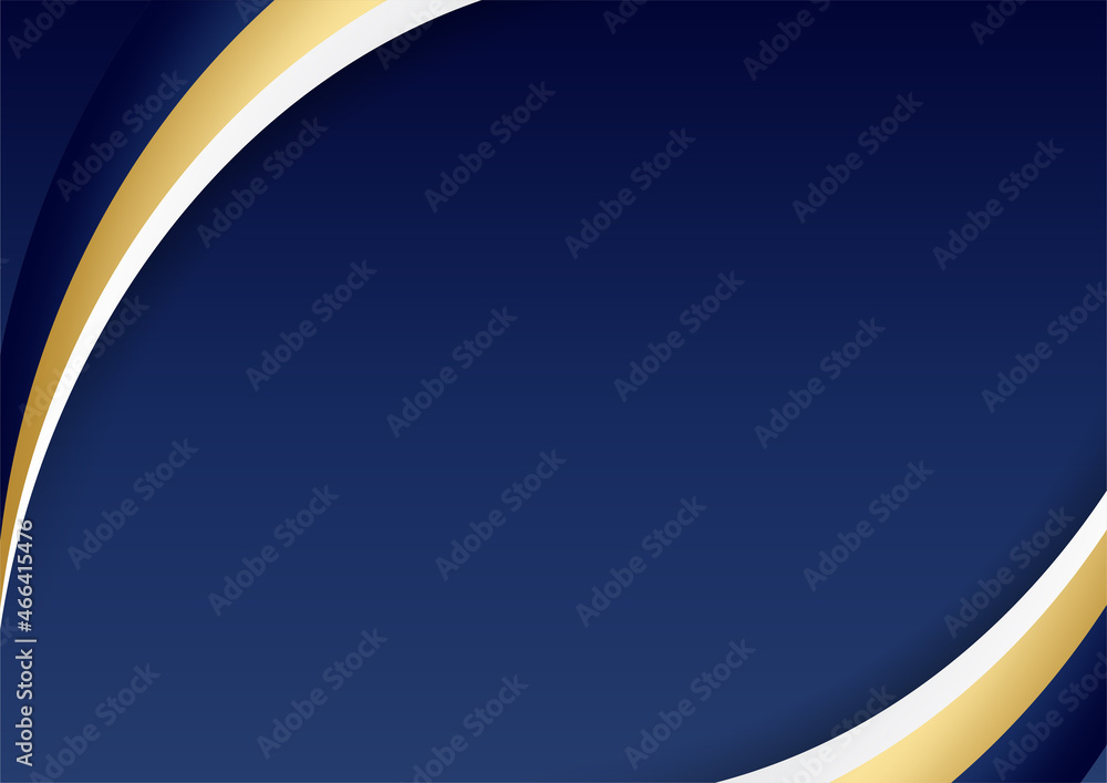 Obraz premium Modern dark blue and gold abstract background. Abstract polygonal pattern luxury dark blue with gold. Dark navy blue and gold geometrics and lines background. Design for presentation, banner, cover.