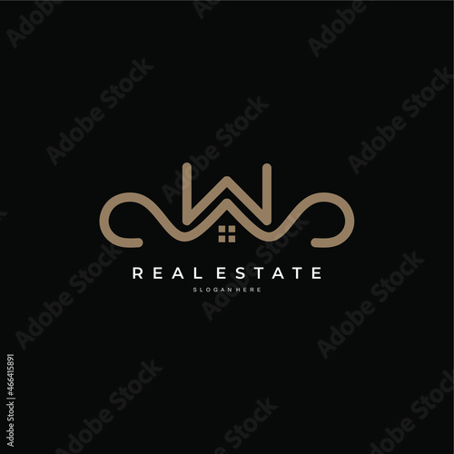 the letter W logo with the combination of the roof of the house