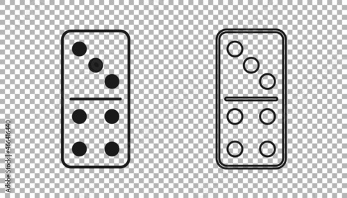 Black Domino icon isolated on transparent background. Vector