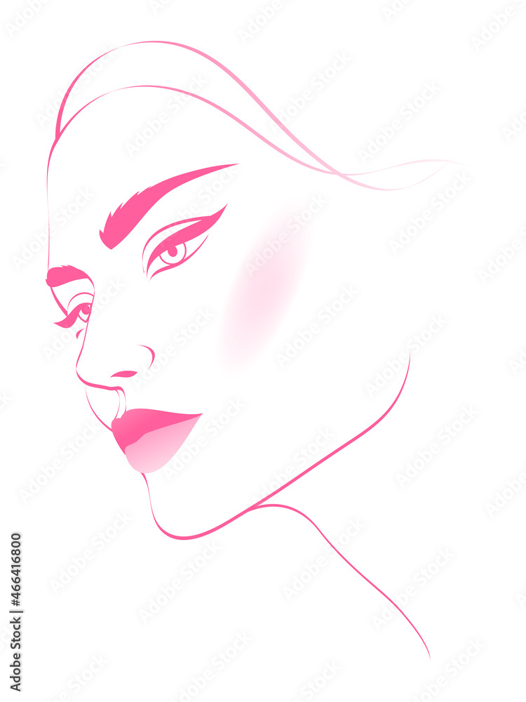 Abstract beautiful female face. Minimalist fashion design, vector illustration for t-shirt, prints, covers, posters, logo, tattoo Abstract beautiful female face. Minimalist fashion design, vector illustration for t-shirt, prints, covers, posters, logo, tattoo