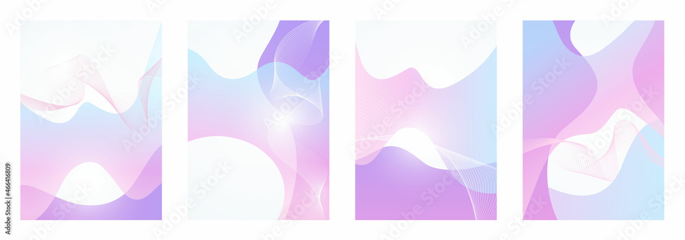 Set Fluid Background wave theme liquid and lines light color violet