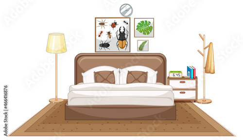 Bedroom furniture set on white background