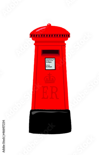 Vector illustration of a traditional British red post box