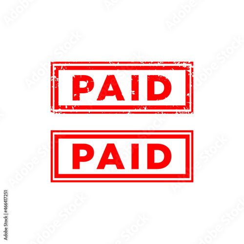 sign stamp paid. Sign Paid rubber stamp.
grunge and flat design models. red rubber stamp vector on white background