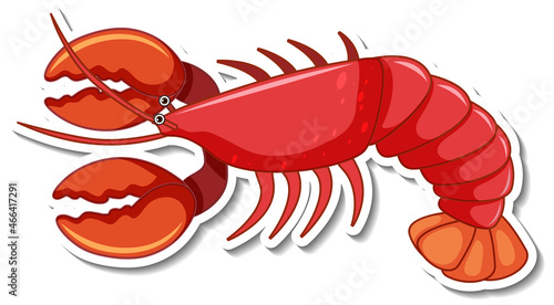 Red lobster cartoon sticker