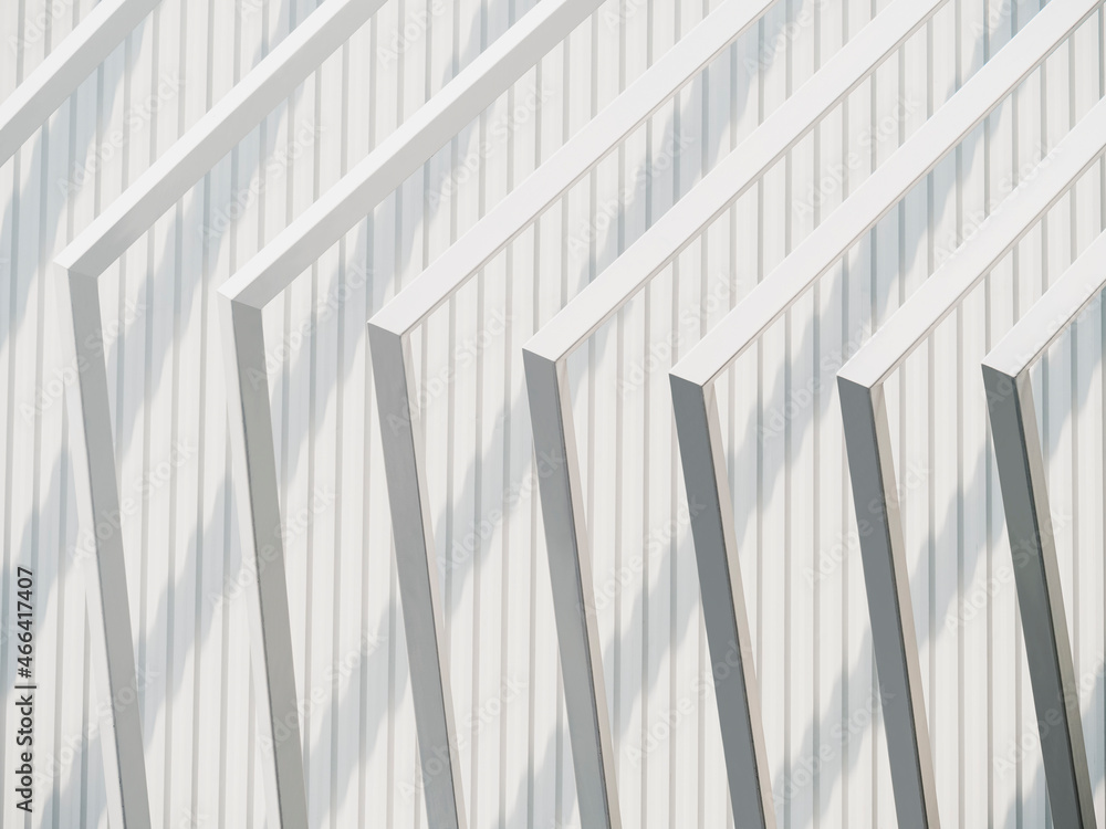 White metal Structure on white wall background Architecture details White metal Structure on white wall background Architecture details