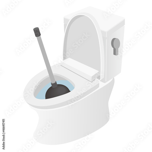 洋式トイレとラバーカップのイラスト