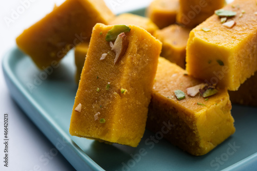 mysore pak is a delicious indian sweet photo