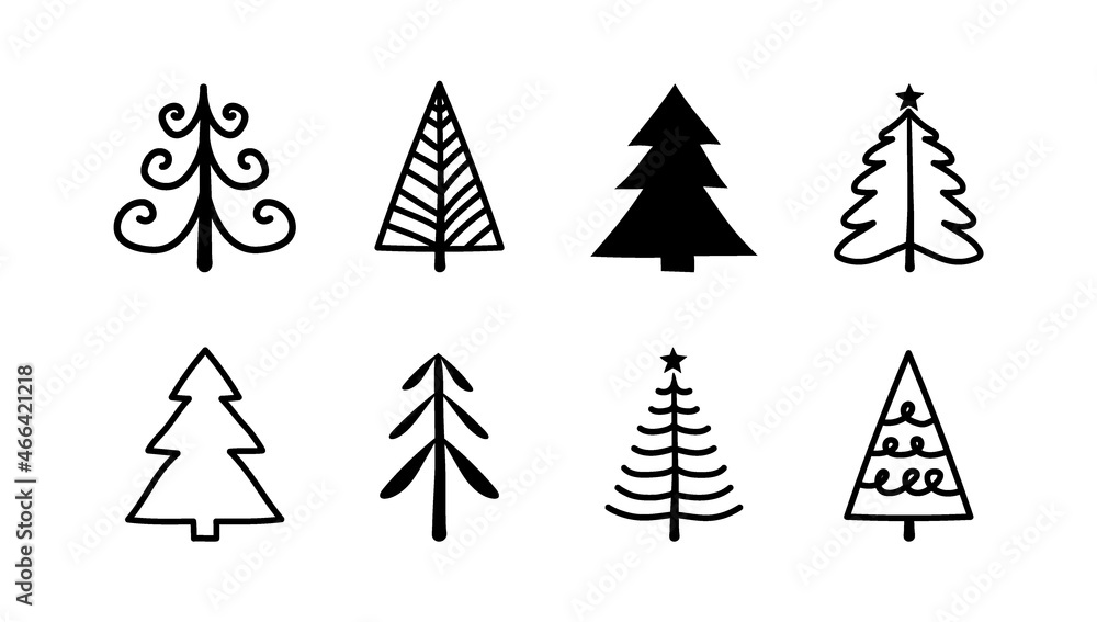 Set of Christmas trees. Vector Set of Christmas trees. Vector