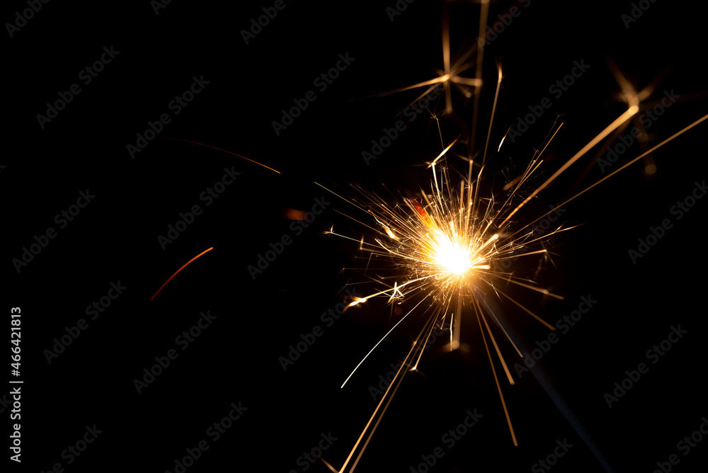 Sparkler Fireworks with Black background