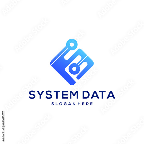 FM letter logo data. FM letter combination with data connection