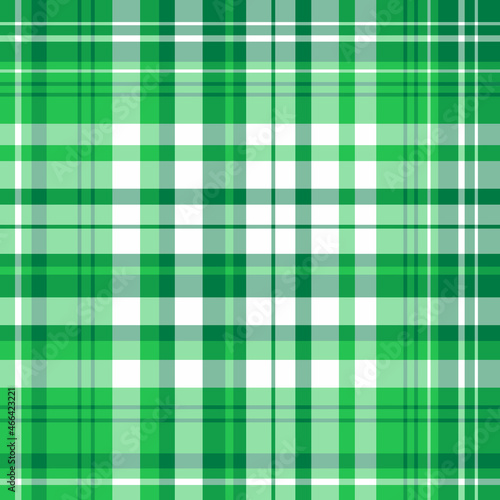 Seamless pattern in positive bright green and white colors for plaid, fabric, textile, clothes, tablecloth and other things. Vector image.