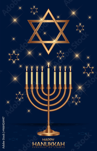 Abstract concept of Happy Hanukkah.Festival of lights.vector illustration