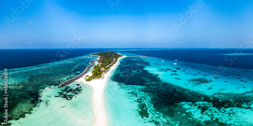 Landscape view of Kuredu island amidst seascape photo