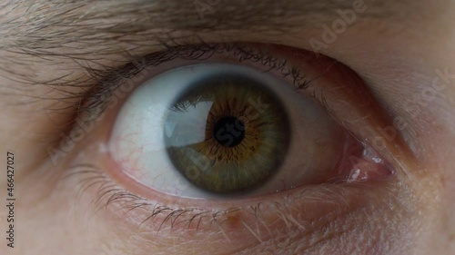 4k, Close-up of human eye.  Eye Opens