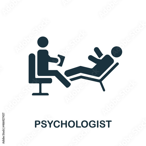 Psychologist icon. Monochrome sign from psychotherapy collection. Creative Psychologist icon illustration for web design, infographics and more