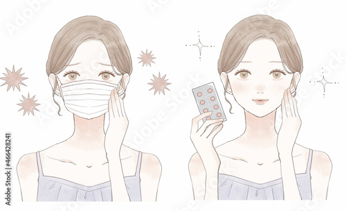 病気になった女性のビフォーアフター