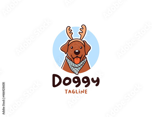 Cute dog wearing bandana ilustration