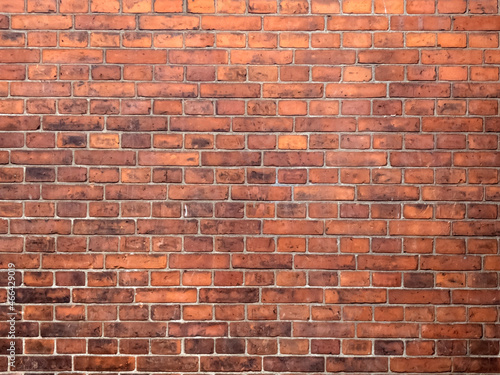 Texture of old red brick wall. Horizontal shot. Nice background for your design.