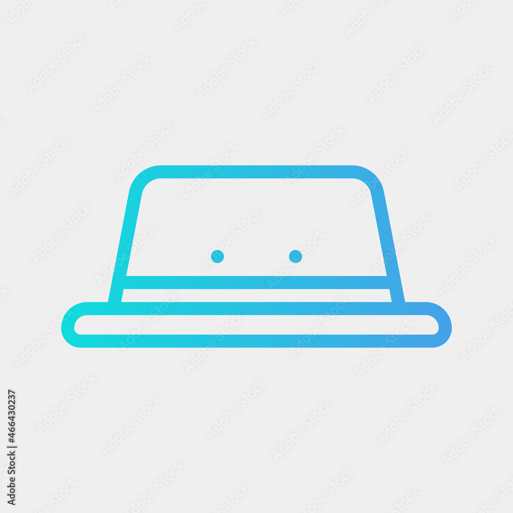 Hat icon vector illustration in gradient style about summer, use for website mobile app presentation Hat icon vector illustration in gradient style about summer, use for website mobile app presentation