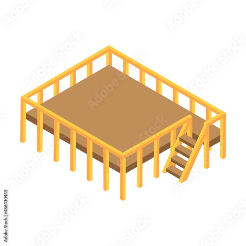 Mezzanine vector illustration. Structural mezzanine.