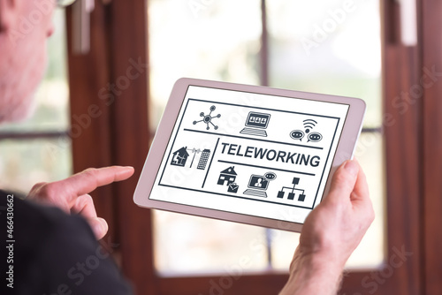 Teleworking concept on a tablet
