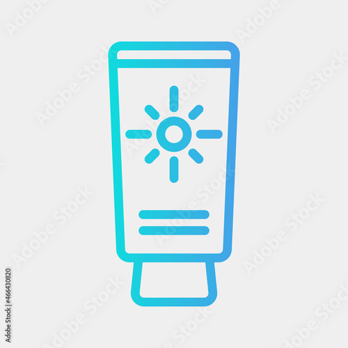 Sunblock icon vector illustration in gradient style about summer, use for website mobile app presentation