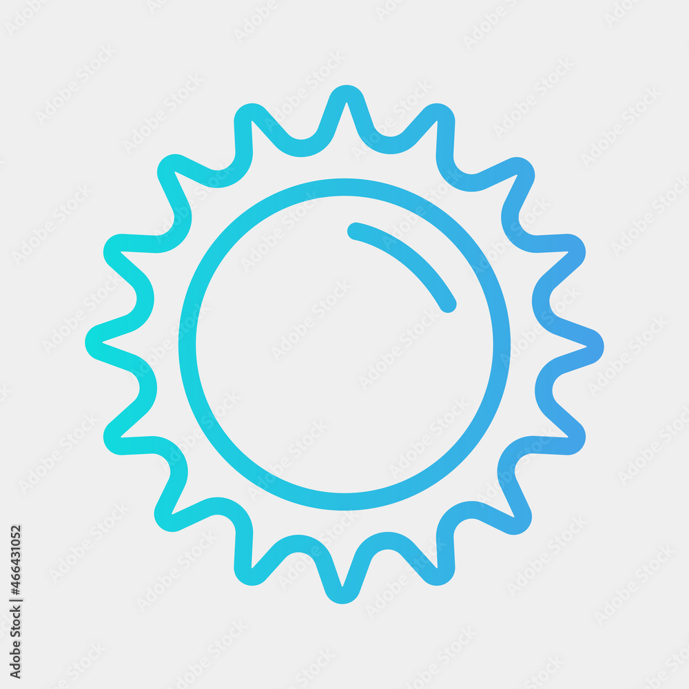 Sun icon vector illustration in gradient style about summer, use for website mobile app presentation Sun icon vector illustration in gradient style about summer, use for website mobile app presentation