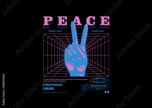 Peace t shirt design, vector graphic, typographic poster or tshirts street wear and Urban style