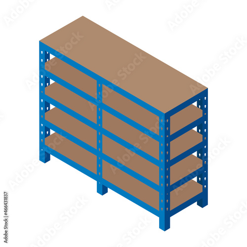 Empty Shelving for Warehouse. Storage equipment vector illustration