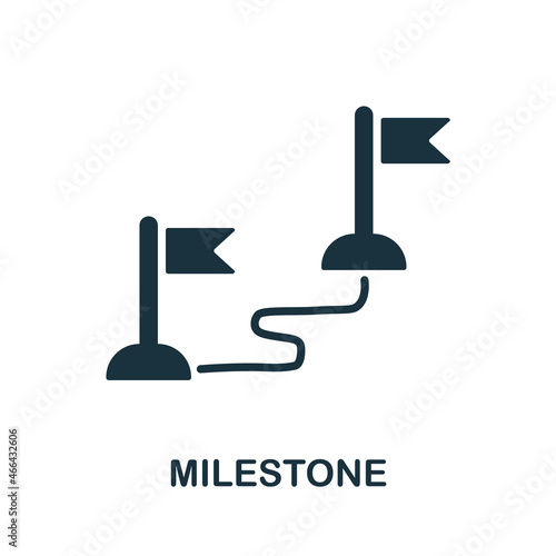 Milestone icon. Monochrome sign from project development collection. Creative Milestone icon illustration for web design, infographics and more